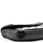 Shiny Aged Calfskin Quilted Waist Belt Bag Black