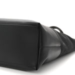 Canvas Calfskin T-Bar Shopping Bag Black