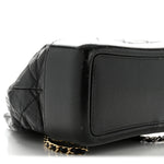 Aged Calfskin Quilted Small Gabrielle Backpack Black