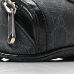 GG Supreme Monogram Textured Calfskin Retro Interlocking G Belt Bag Black
