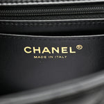 Lambskin Quilted Mini Top Handle Rectangular Flap Black