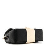 Lambskin Quilted Mini Rectangular Flap Black White