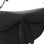 Grained Calfskin Mini Saddle Bag Black