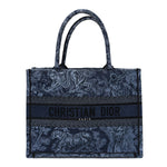 Canvas Embroidered Medium Dioriviera Toile De Jouy Book Tote Blue Black
