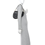 Grained Calfskin Saddle Bag Black