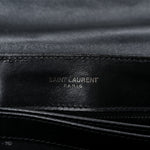 Calfskin Y Quilted Monogram Monochrome Toy Loulou Crossbody Bag Black