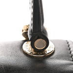 Calfskin Studded Serpenti Forever Top Handle Black