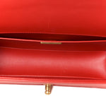 Snakeskin Medium Boy Flap Red
