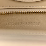 Arabella Calfskin Horsebit 73 Mini Bucket Bag White