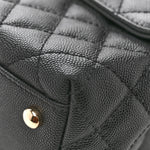 Caviar Quilted Small Coco Handle Flap Black