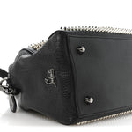 Grained Calfskin Studded Panettone Bowling Bag Black