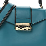 Calfskin Serpenti Viper Top Handle Bag Blue Black