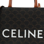 Triomphe Canvas Calfskin Small Vertical Cabas Tan