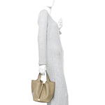 Taurillon Clemence Picotin Lock 22 MM Beige Marfa