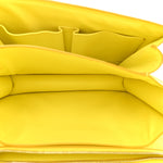 Liege Calfskin Medium Classic Box Flap Bag Fluo Yellow