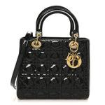 Patent Cannage Medium Lady Dior Black