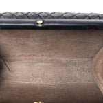 Nappa Intrecciato Chain Knot Clutch Black