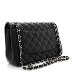 Lambskin Quilted Jumbo Double Flap Black