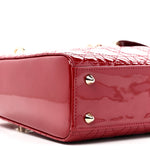 Patent Cannage Small Lady Dior Cherry Red