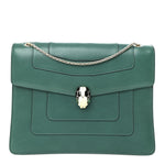 Calfskin Serpenti Forever Medium Shoulder Bag Emerald Green