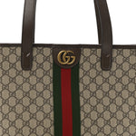 GG Supreme Monogram Medium Ophidia Tote Bag Brown
