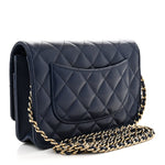 Caviar Quilted CC Turnlock Wallet On Chain WOC Navy Blue
