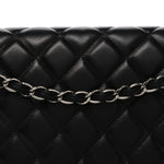 Lambskin Quilted Maxi Single Flap Black