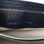 GG Supreme Monogram Textured Calfskin Web Large Attache Shoulder Bag Beige Blue