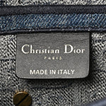 Oblique Embroidered Saddle Bag Denim Blue
