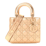 Metallic Lambskin Cannage Small My ABCDior Lady Dior Rose Gold