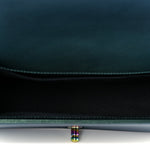 Iridescent Goatskin Quilted Medium Boy Flap Green