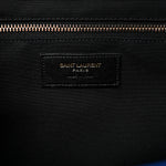 Grain De Poudre Matelasse Chevron Large Monogram Satchel Blue Majorelle