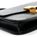 Box Calfskin Medium Classic Box Flap Bag Black