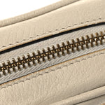 Textured Dollar Calfskin Web Mini Ophidia Shoulder Bag Mystic White