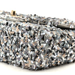 Sequin Mini Flap Gray Black White Pearly White