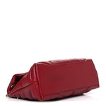 Lambskin Quilted Small Loulou Puffer Monogram Chain Satchel Red