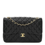 Caviar Quilted Jumbo Double Flap Black