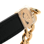 Shiny Crumpled Calfskin Minaudiere Clutch With Chain Black
