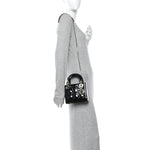 Patent Cannage Mini Lady Dior Black
