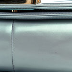 Iridescent Patent Calfskin Quilted Medium Boy Flap Light Blue