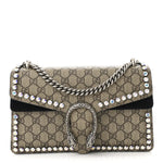 GG Supreme Monogram Crystal Small Dionysus Shoulder Bag Black