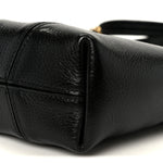 Grained Calfskin Small Spin Tote Black