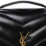 Lambskin Chevron Quilted Medium Loulou Black