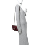 Calfskin Matelasse Small GG Marmont Shoulder Bag  Rosso Ancora