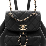 Lambskin Quilted Small Duma Drawstring Backpack Black