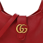 Goatskin Medium Aphrodite Shoulder Bag Hibiscus Red