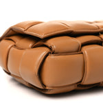 Nappa Maxi Intreccio Padded Cassette Crossbody Bag Caramel
