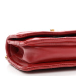 Shiny Lambskin Quilted Extra Mini Flap Red