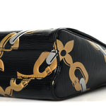 Epi Chain Flower Twist Shoulder Bag MM Black