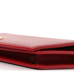 Dollar Calfskin Mini GG Marmont Chain Wallet Hibiscus Red